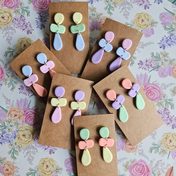 Clay&combo Atelier Odette: PMK dangles mini versie A  (Rio Lagartos-2: pastelkleuren) - stel zelf je kleuren samen