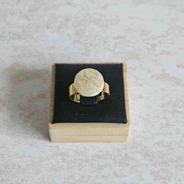 ronde verstelbare ring in goudkleurig RVS (PMK Luxor - 3)
