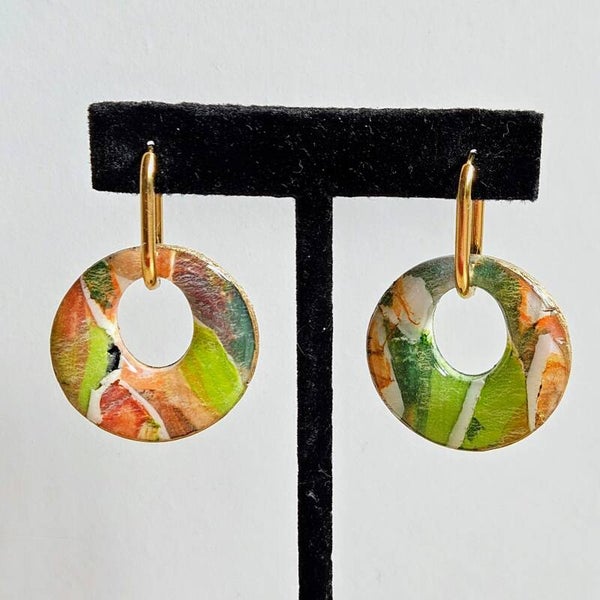 Clay&combo colette bedels: ronde donut hoogglans (PMK collectie catarata de sipia-2) - per paar (exclusief oorringen)