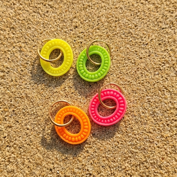 Clay&combo Colette: PMK bedel ovalen donut versie B Odilia getextureerd (Berlin Neon) - per stuk