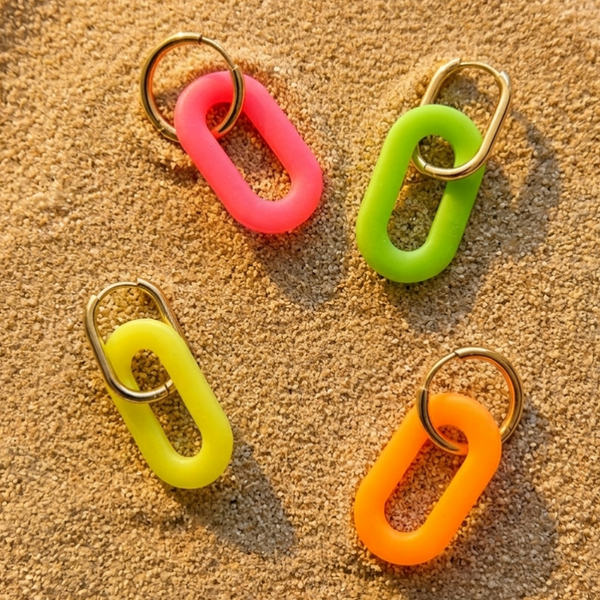 Clay&combo Colette: PMK bedel ovalen donut versie A Holly (Berlin Neon)- per stuk