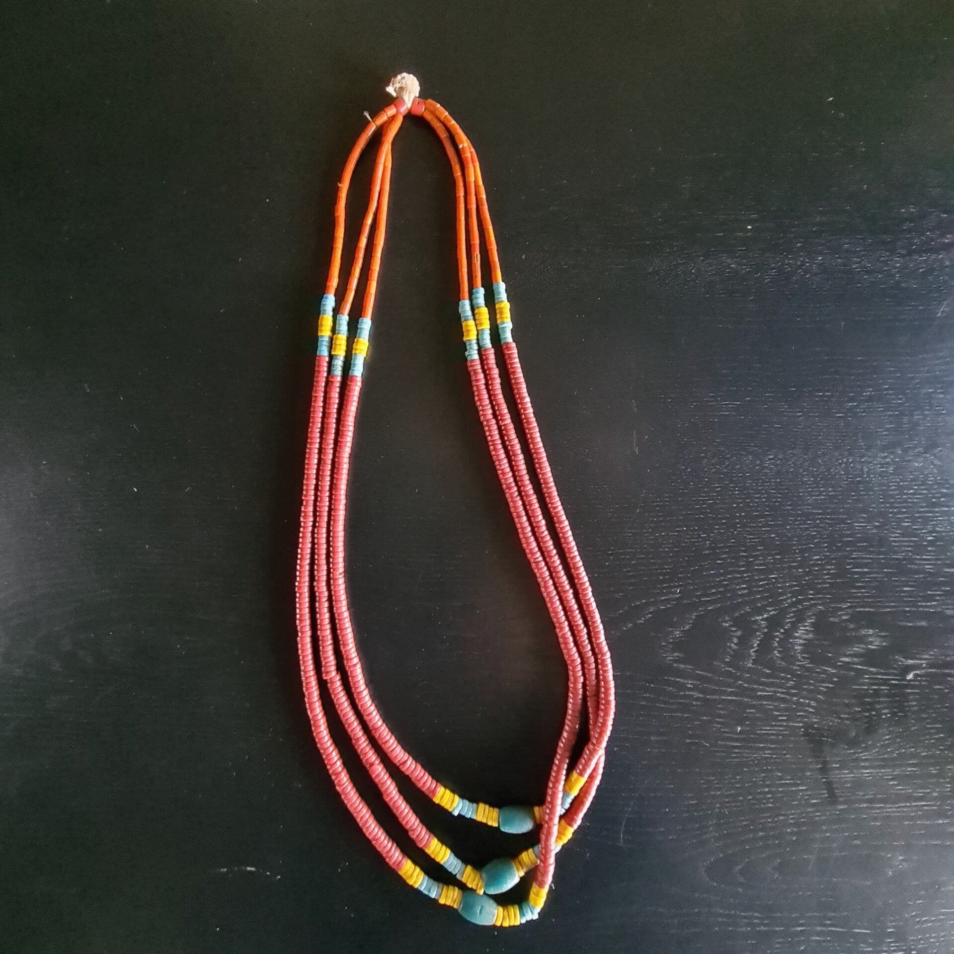 Antique Naga Tribal Bead Necklace Red (#712)