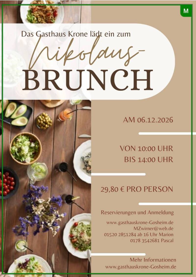 Flyer Nikolaus-Brunch am 06.12.26