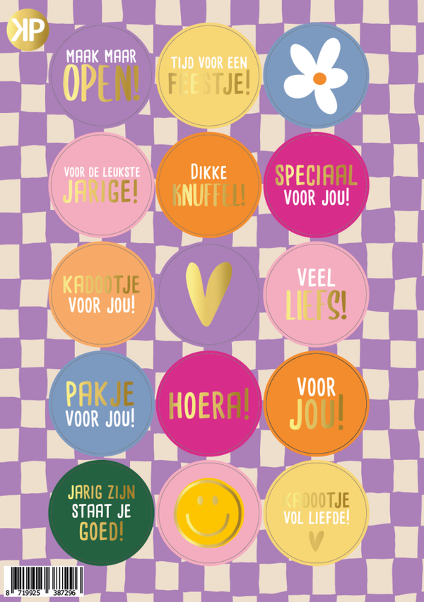 Stickervel - Feest paars