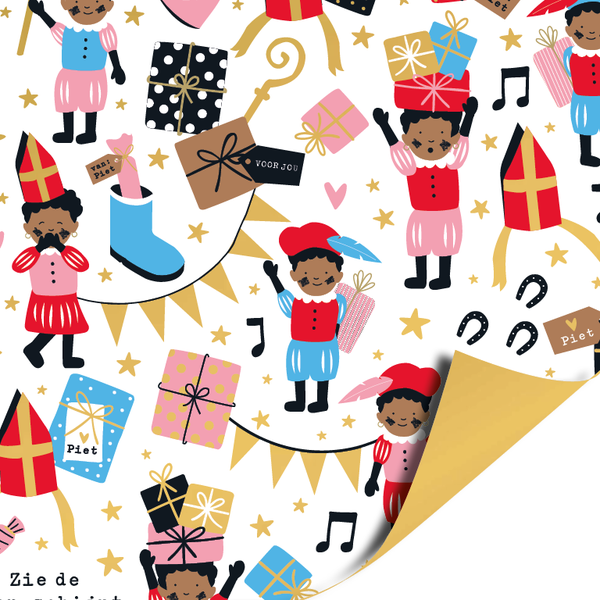 Cadeaupapier - Pieten party