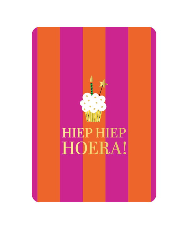 Kaart - Hiep hiep hoera taart