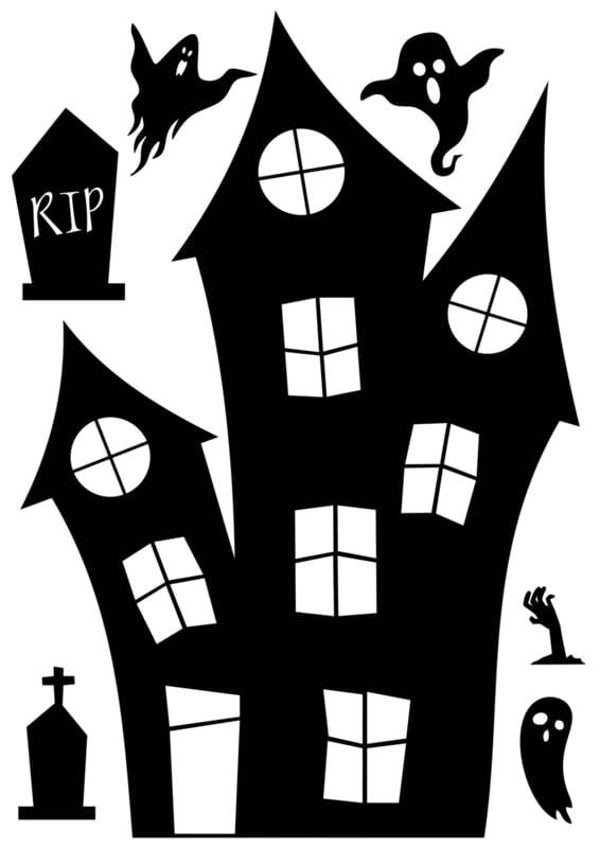 Raamsticker - Halloween House