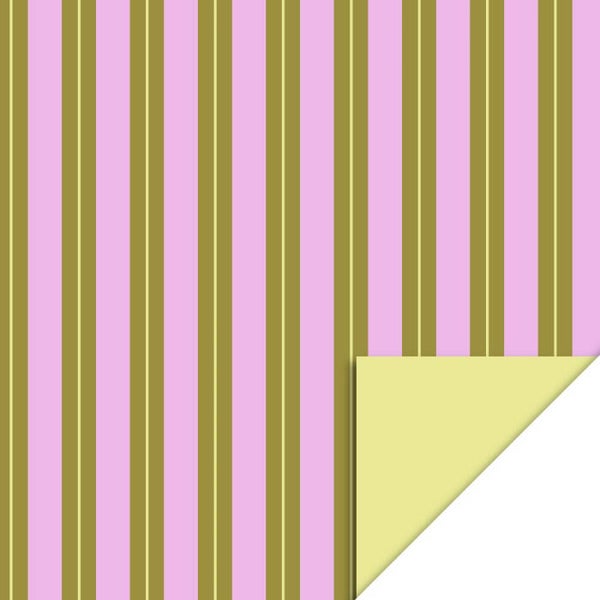Cadeaupapier - Stripe Chalk Pink - Yellow