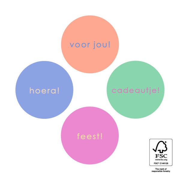 Sticker - Hoera assorti