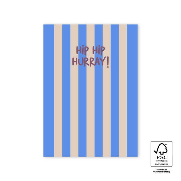 Kaart - Hip hip hooray blauw