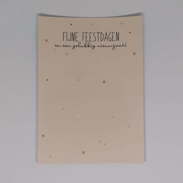 Kaart - Fijne feestdagen beige
