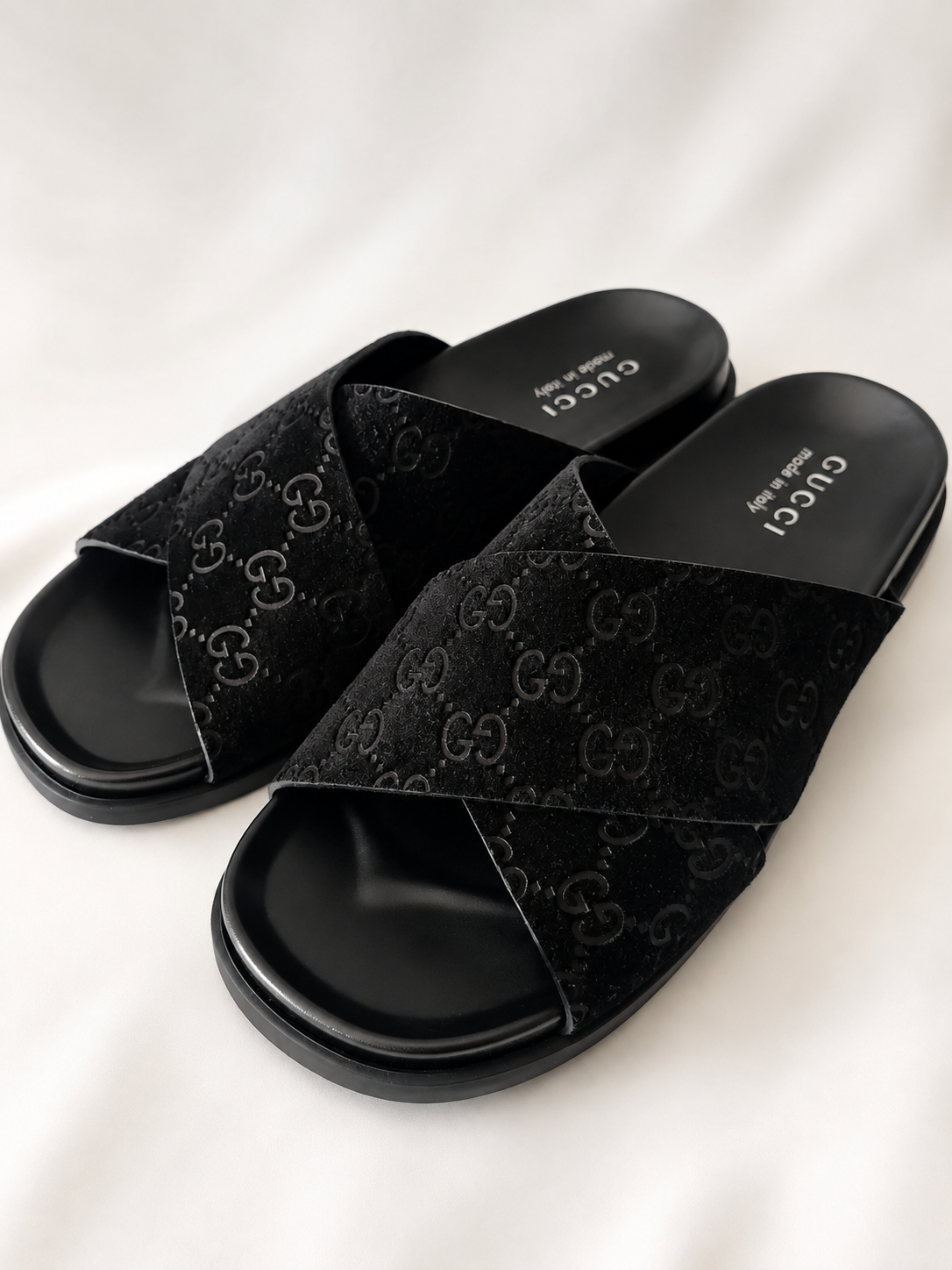Mules Gucci noires – Monogramme GG T-41