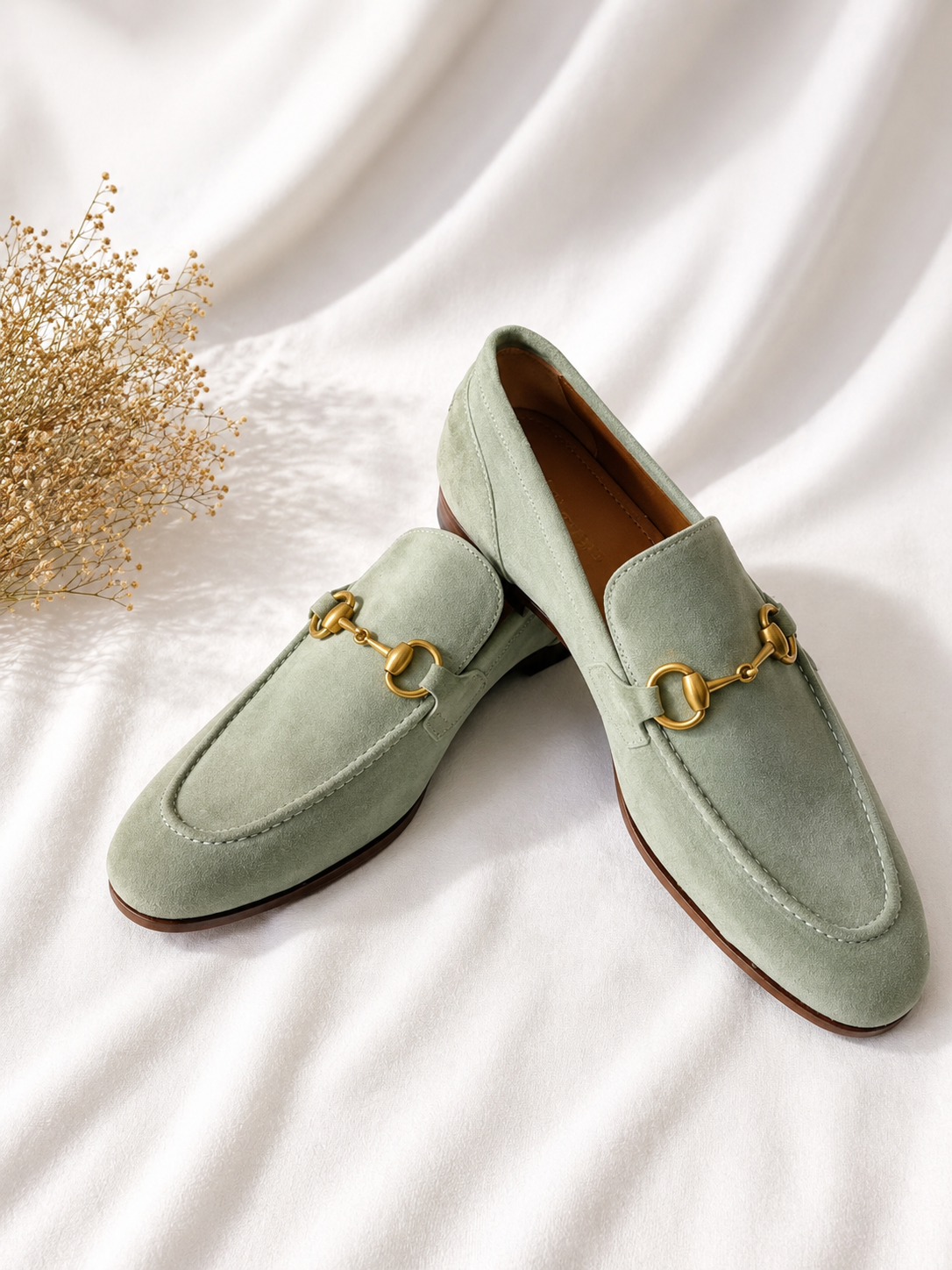 Mocassins Gucci en daim vert T - 41
