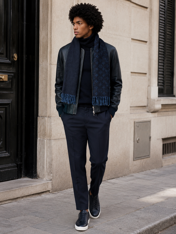 Louis Vuitton – Écharpe Monogram réversible en laine et cachemire