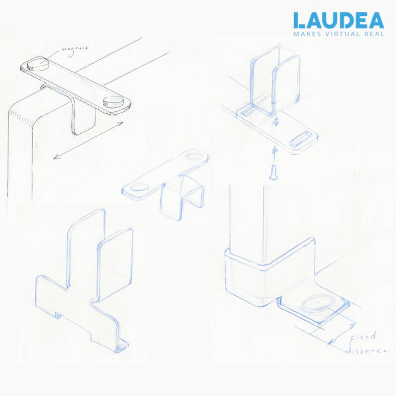 Laudea schetsen voor magnetische voet montage