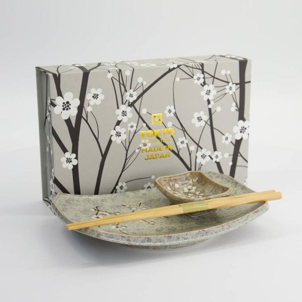 Tokyo Design Studio - 1 persoons Sushi Cadeauset Tokyo Design Studio Grijs Soshun – 22×14.5×2.3cm - 22030