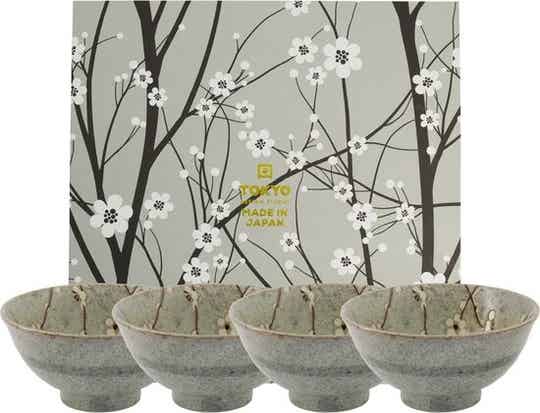 Tokyo Design Studio Grey Soshun Kommen set 4 stuks 16x8cm 600ml, 22027