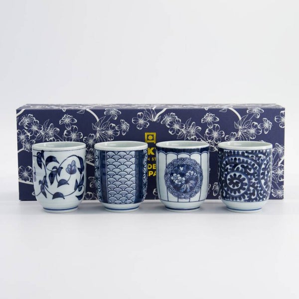 Tokyo Design Studio Cup Giftset 4pcs 6.5x7.5cm 160ml Blue/White 14A 33843