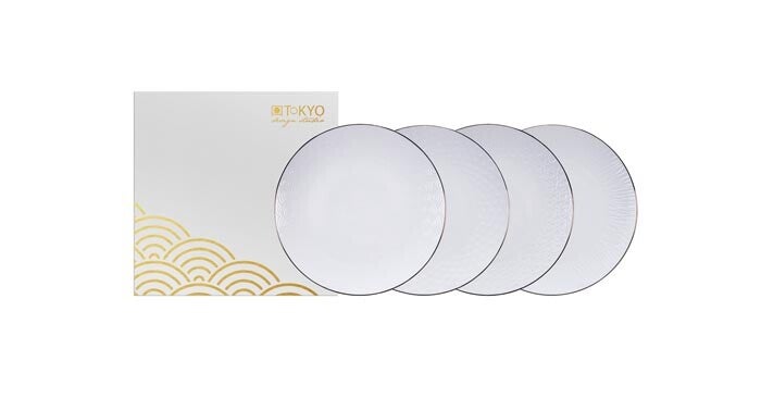 Tokyo Design Studio - Nippon White - Dinerbordenset - Ø 19 cm - 4 Stuks, 16446