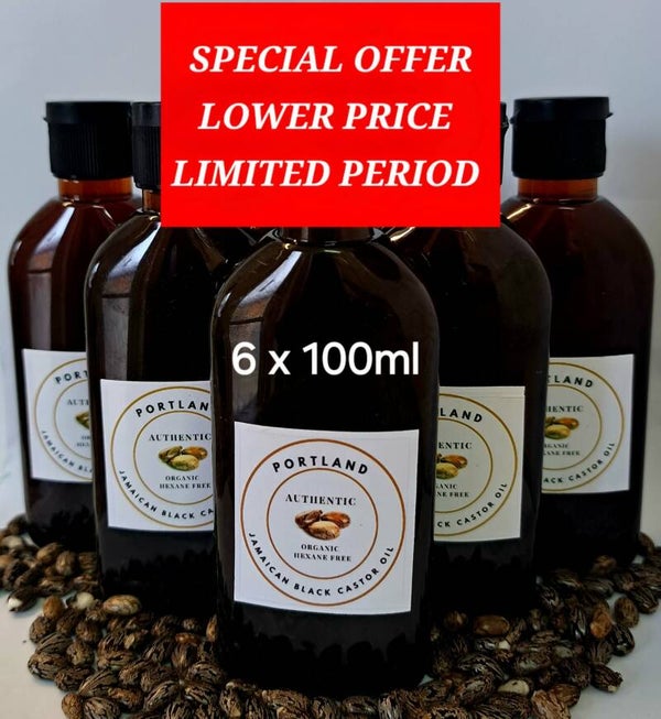 6 x JAMAICAN INN ORGANIC BLACK CASTOR OIL 100ML RANGE