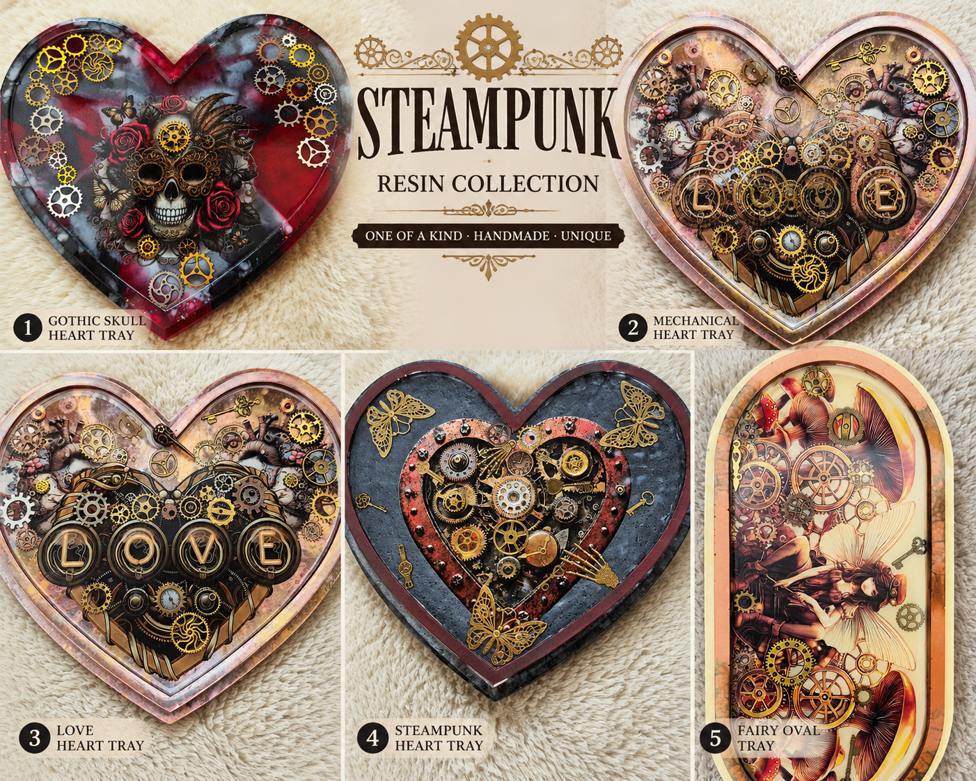 Steampunk Resin Collection – One of a Kind Handmade Pieces