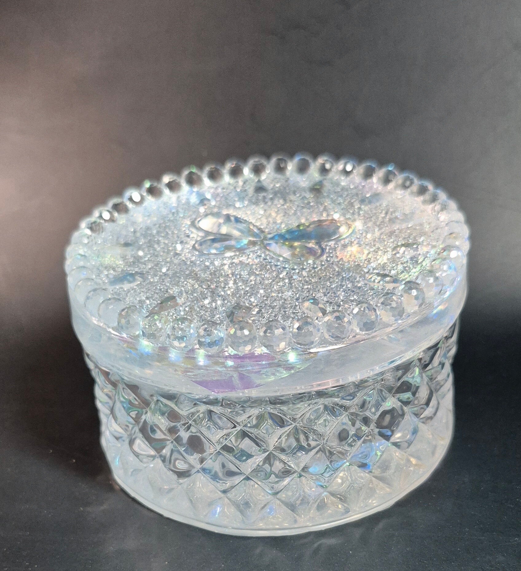 Handmade Resin Diamond  Butterfly Trinket Tray