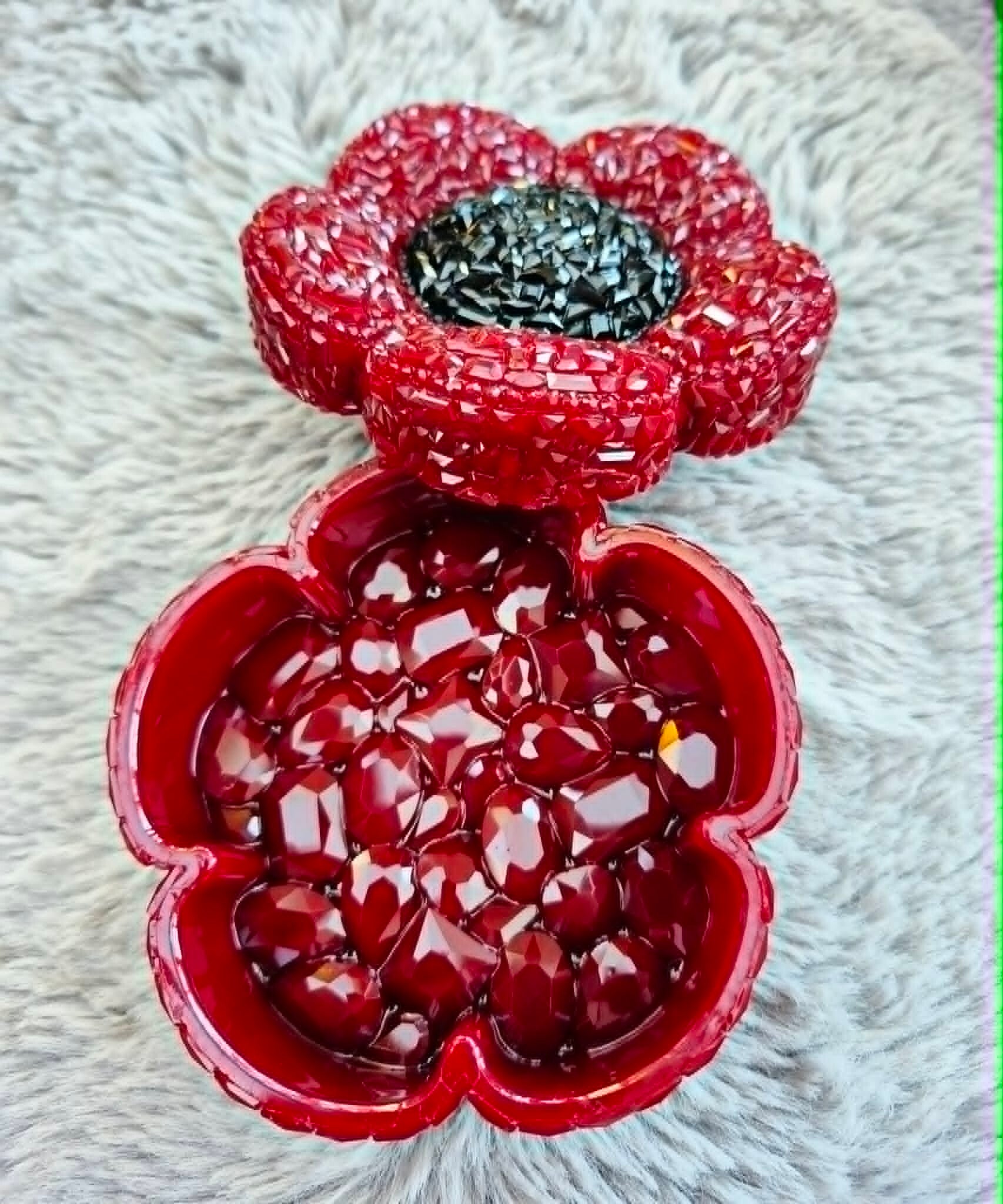 Resin Flower Trinket Dish – Handmade Jewellery Holder – Custom Colour Gift
