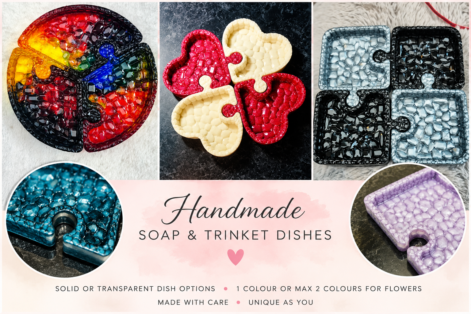 Handmade Resin Jigsaw Trinket Tray