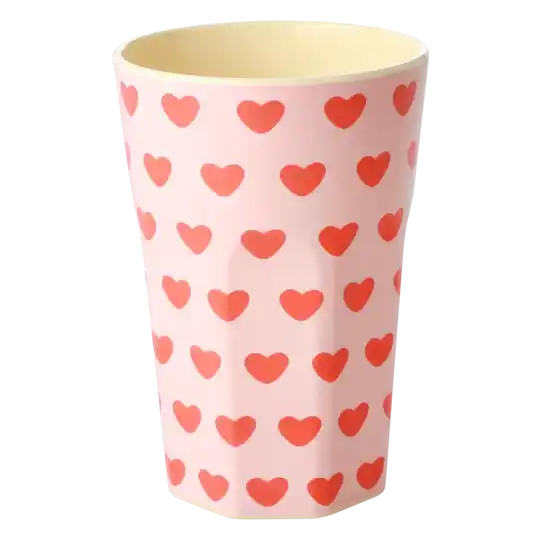Grote Beker - Zacht roze - Sweet Hearts Print
