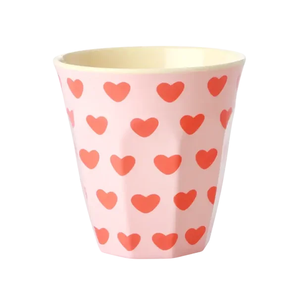 Middelgroot Beker - Zacht roze - Sweet Hearts Print