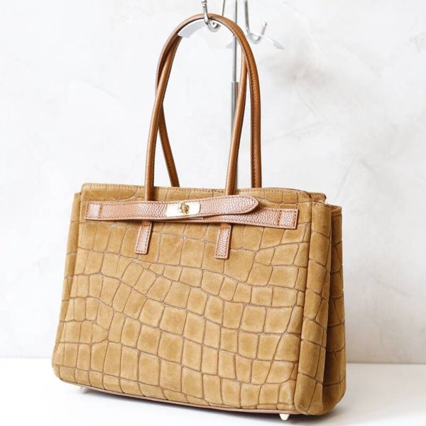 Torebka CAMILLA PREMIUM 10.004 CROCO ZAMSZ CAMEL
