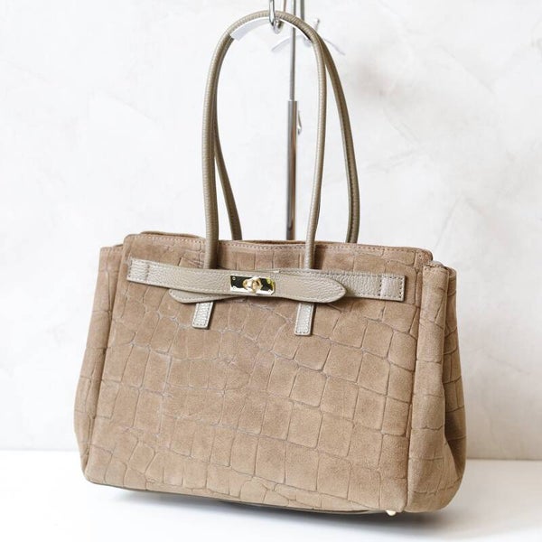 Torebka CAMILLA PREMIUM 10.004 CROCO ZAMSZ TAUPE