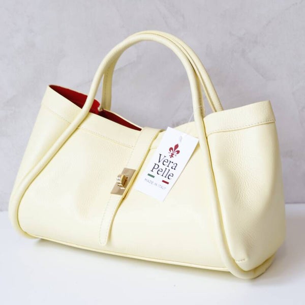 Torebka VERA PELLE 10.012  skóra ŻÓŁTA