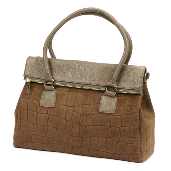 Torebka VERA PELLE 10.015MN CROCO ZAMSZ TAUPE