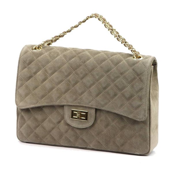 Torebka VERA PELLE 10.017 MAXI ZAMSZ TAUPE