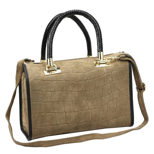 Torebka VERA PELLE 10.019 CROCO ZAMSZ TAUPE