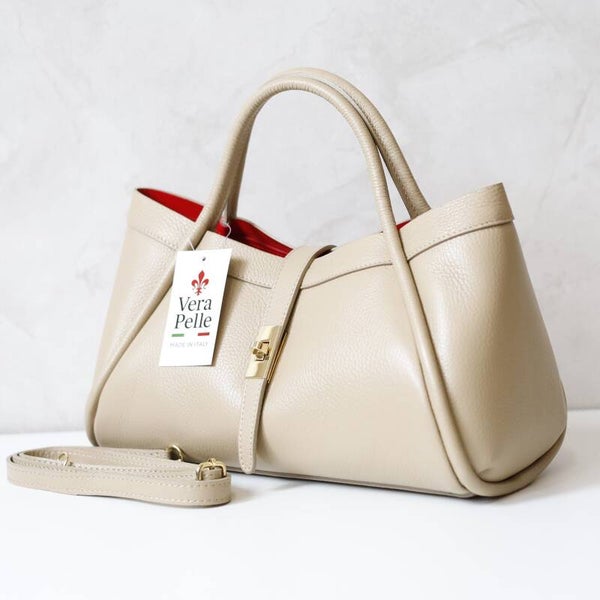 Torebka VERA PELLE 10.012  skóra TAUPE