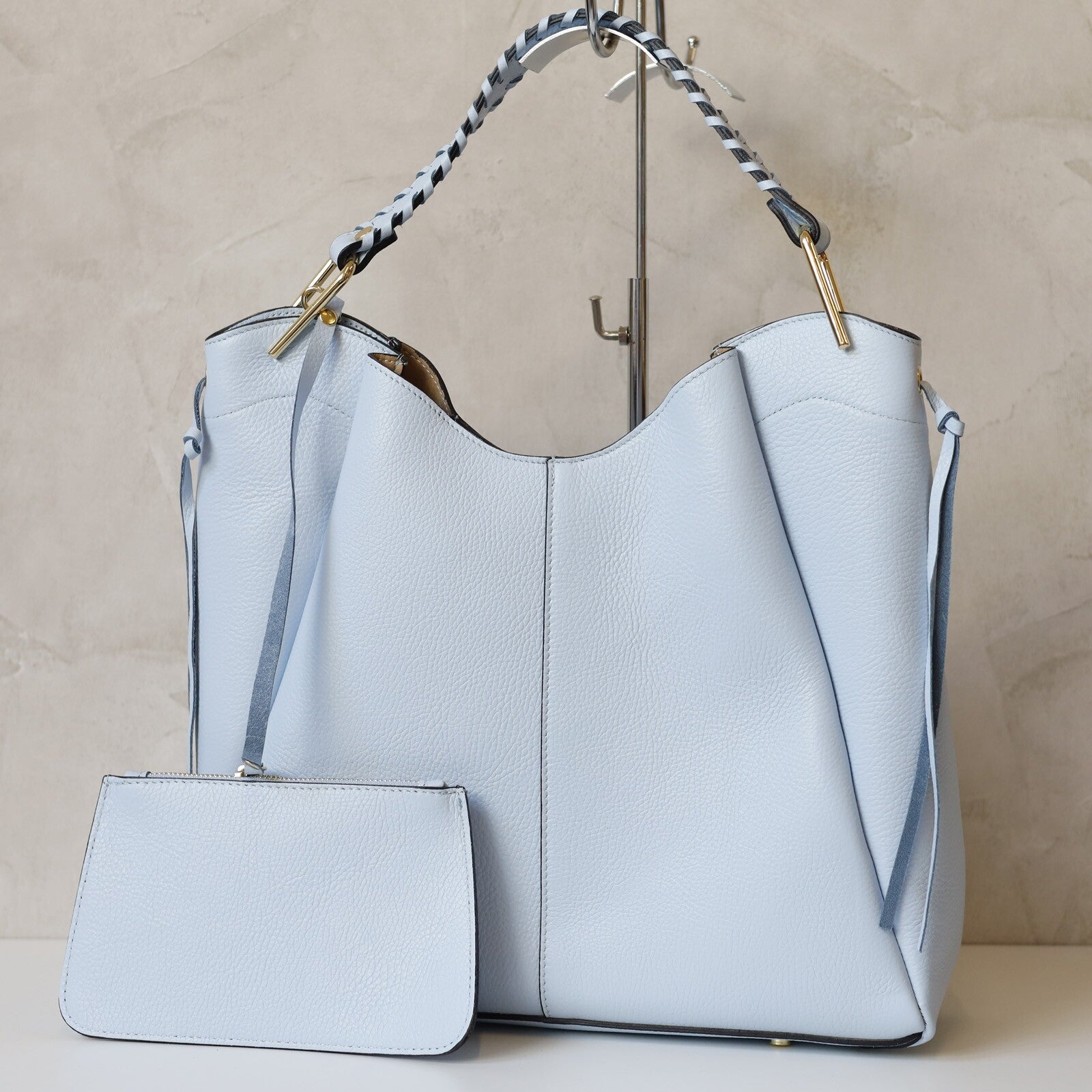 Torebka VERA PELLE 26-080 skóra BŁĘKIT