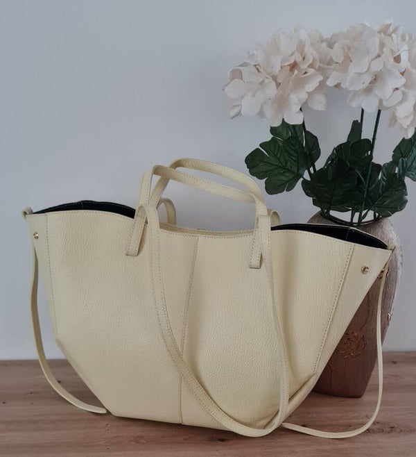 Torebka VERA PELLE POLI MAXI skóra  ŻÓŁTA