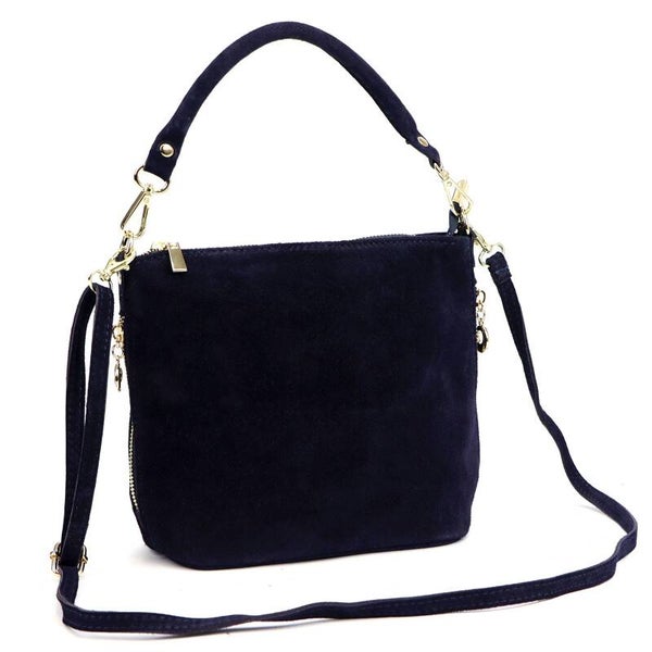 Torebka VERA PELLE 24-072 ZAMSZ GRANAT