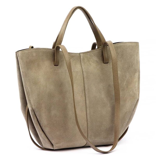 Torebka VERA PELLE POLI MAXI zamsz TAUPE