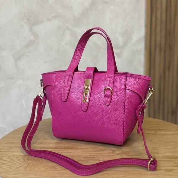 Torebka VERA PELLE 24-092  skóra FUKSJA