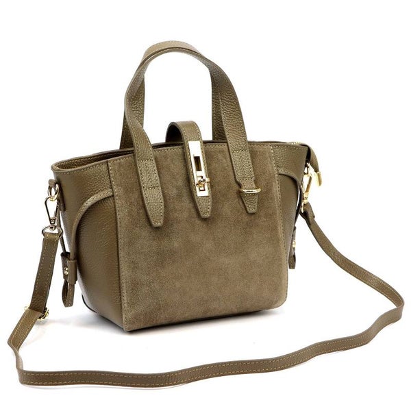 Torebka VERA PELLE 24-092 ZAMSZ TAUPE
