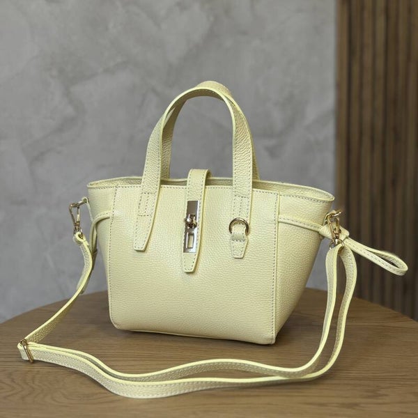 Torebka VERA PELLE 24-092  skóra ŻÓŁTA