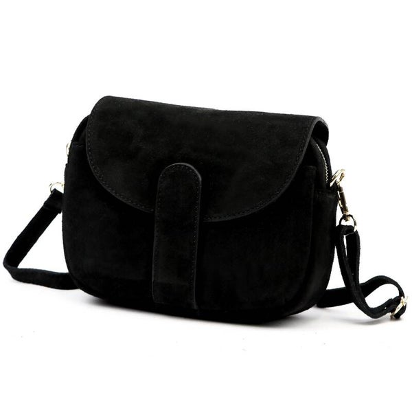 Torebka VERA PELLE 24-099 ZAMSZ CZARNA