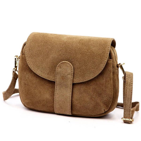 Torebka VERA PELLE 24-099 ZAMSZ TAUPE