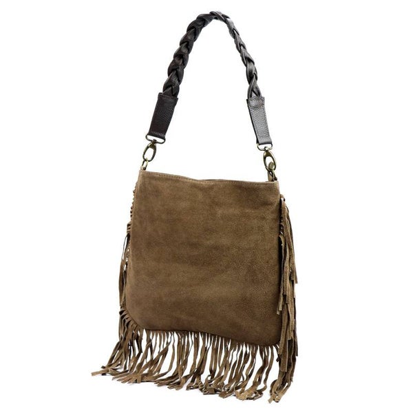 Torebka VERA PELLE 25-022 ZAMSZ TAUPE
