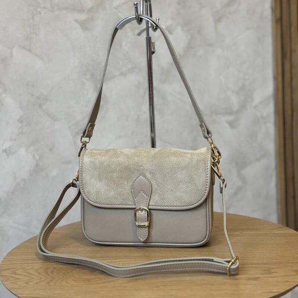 Torebka VERA PELLE 25-036 skóra TAUPE