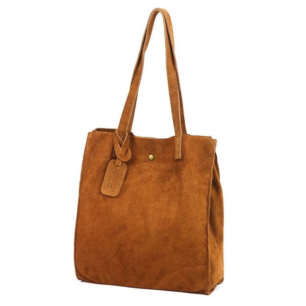 Torebka VERA PELLE 25-041 zamsz CAMEL