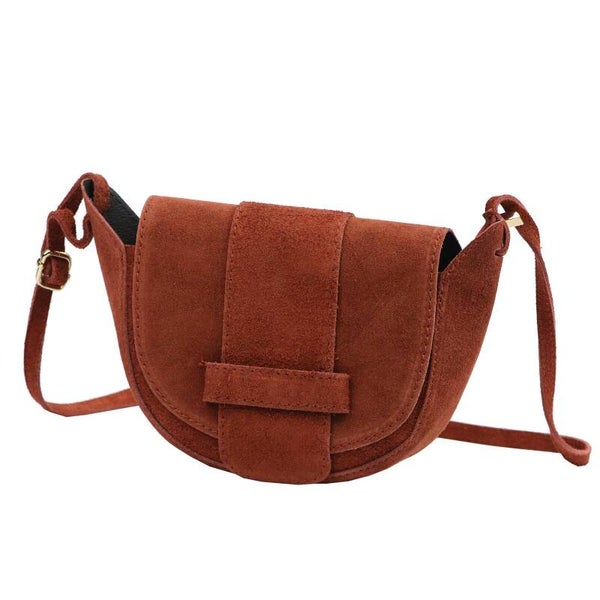 Torebka VERA PELLE 25-049-3 ZAMSZ CEGLASTY